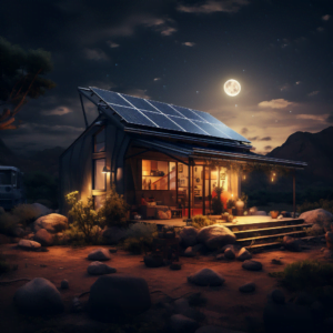 Off grid solar system on a small house