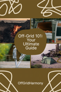 A Grid of camping gear and a fireplace