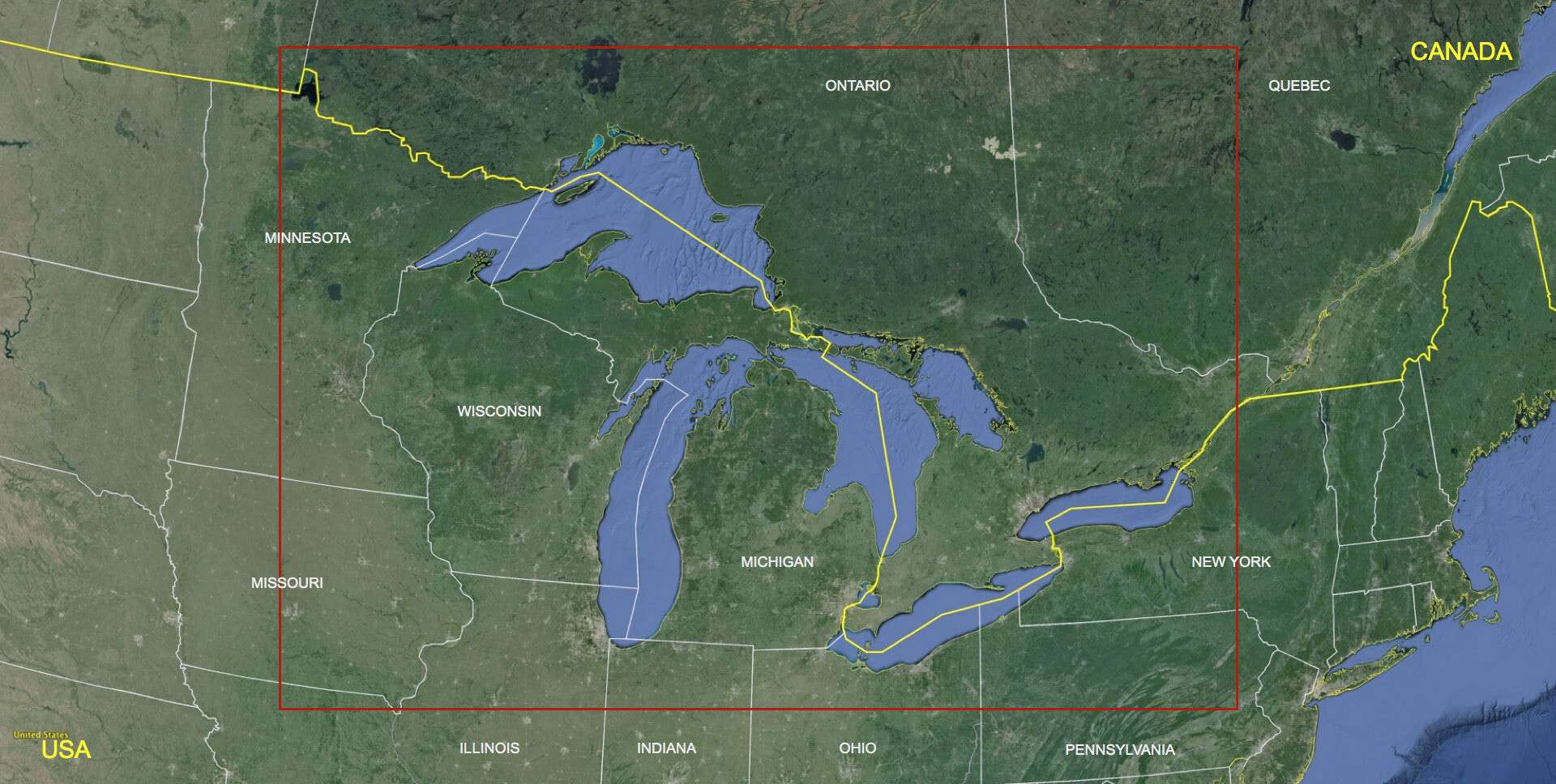 Michigan A State Bordered by Canada in the Northern Part of the