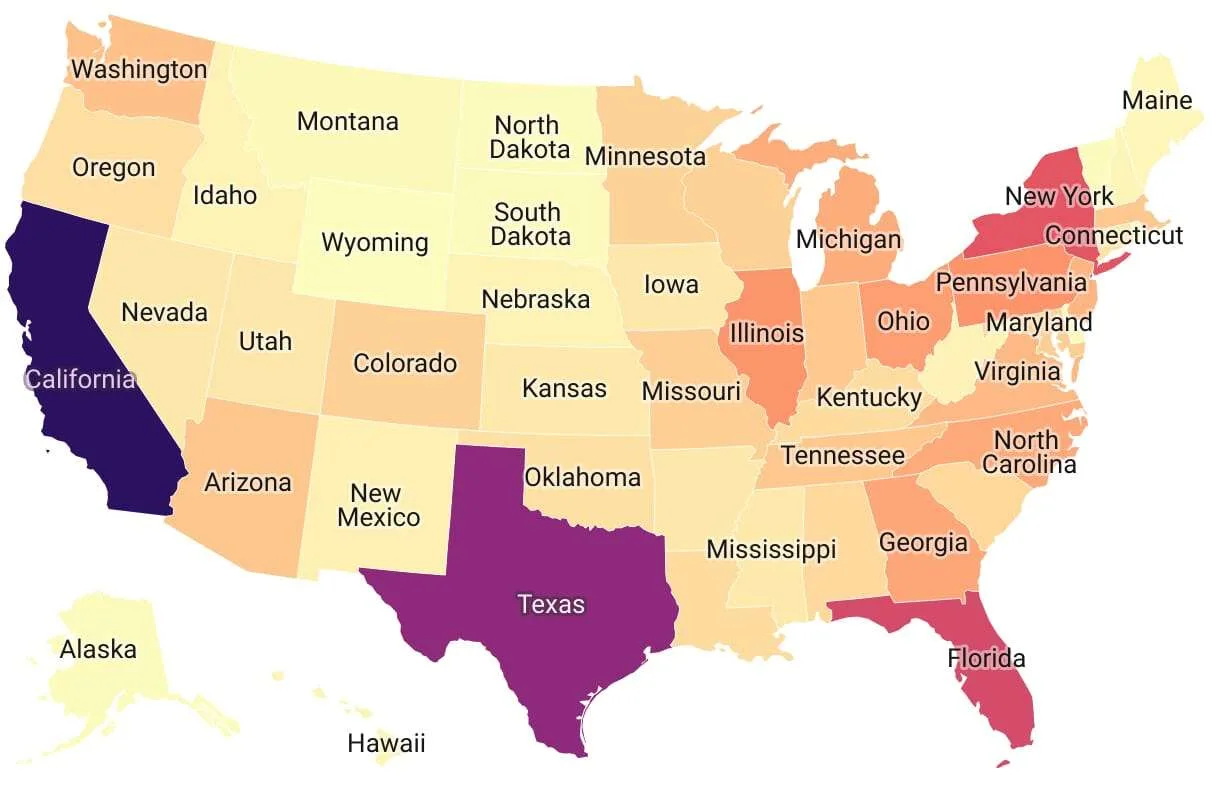 Texas: One of the Largest States in the US with a High Population